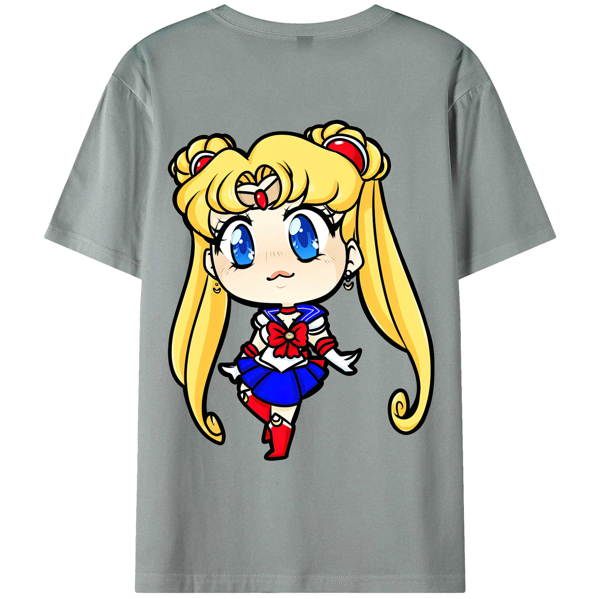 （画像用） 美少女戦士セーラームーン 月野 うさぎ つきの うさぎ Sailor Moon Tsukino Usagi 綿100％ メンズ半袖Tシャツ（バックプリント） 通気性